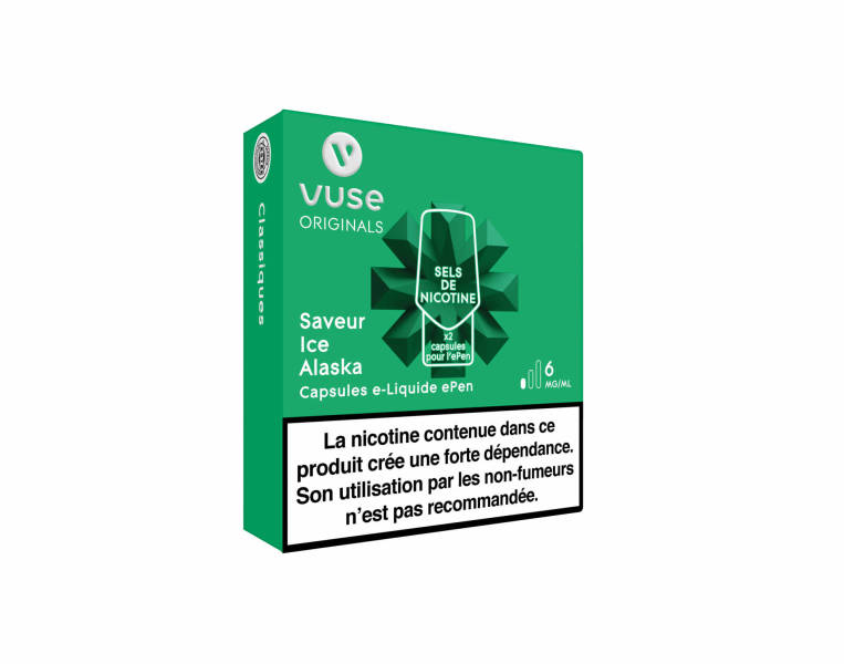 Vuse ePen Capsules epen Ice Alaska Sels de nicotine (2ml)