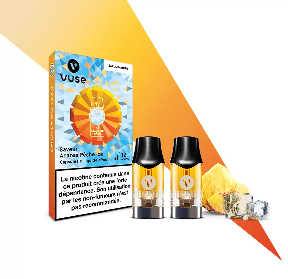 Vuse ePod Capsule e-liquide ePod saveur Ananas pêche ice (2ml)