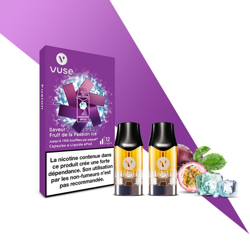 Vuse ePod Capsule e-liquide ePod saveur Fruit de la passion ice (2ml)