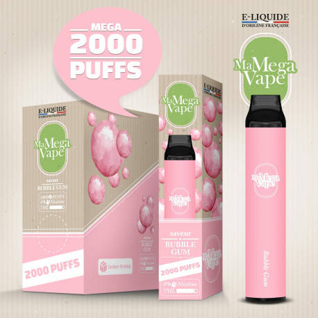 Ma Mega Vape - Bubble -2000 Puff -0mg - vendu par 2 unités