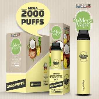 Ma Mega Vape - Tropical ice -2000 Puff -0mg - vendu par 2 unités