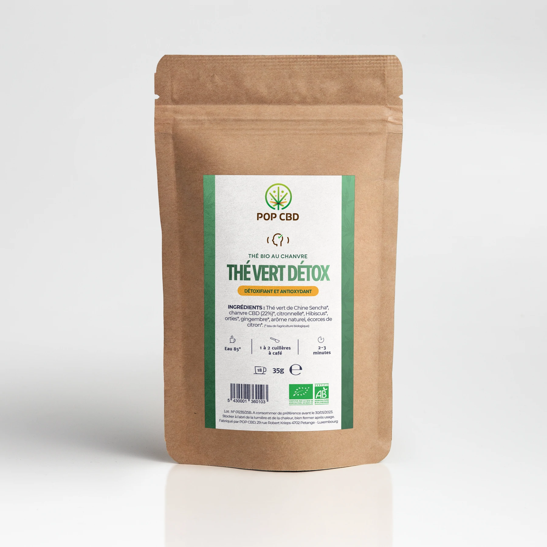 Infusion BIO au Chanvre - THE VERT-DETOX