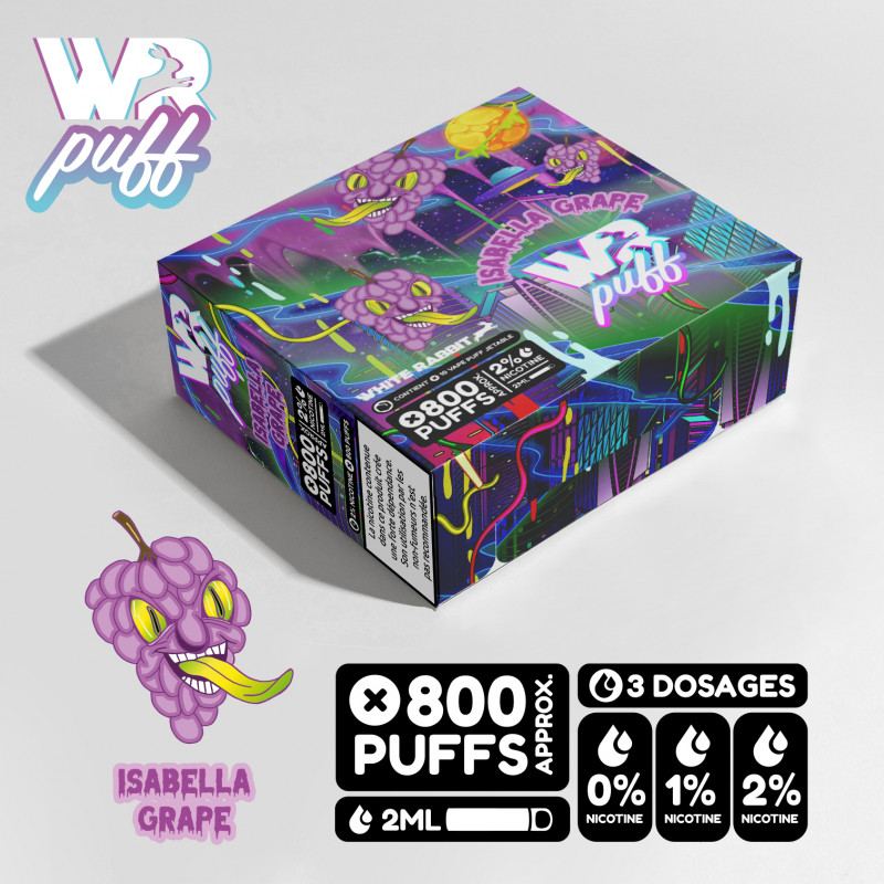 Puff LUMINEUSE 800 Puffs- Isabella Grappe -Raisin