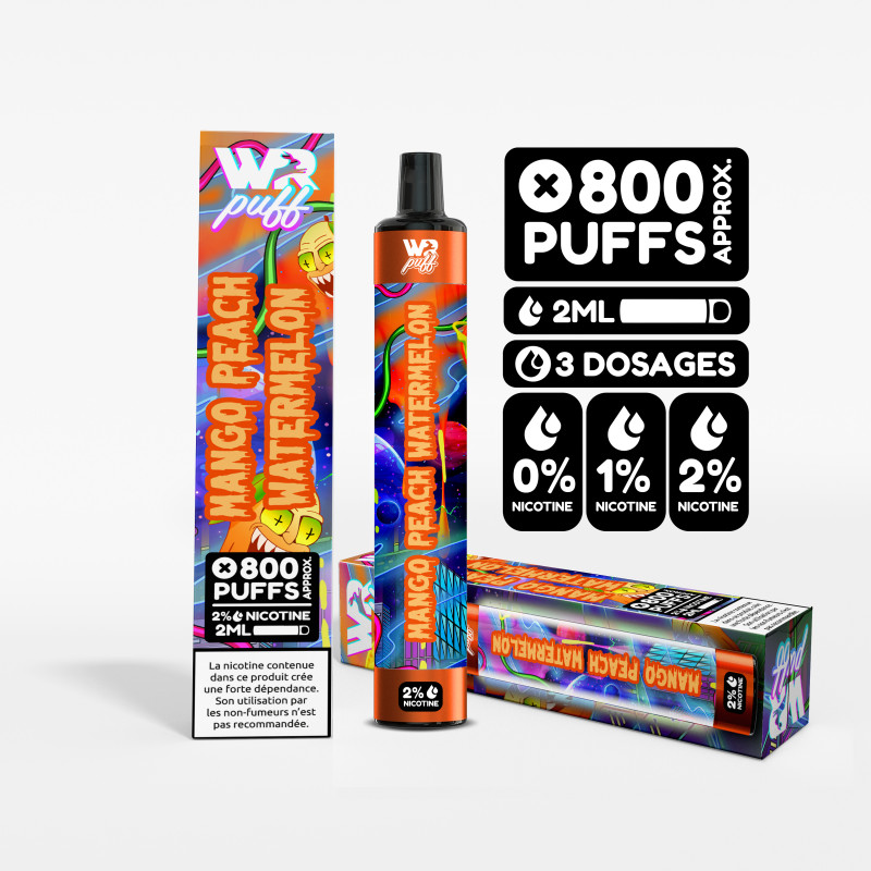 Puff LUMINEUSE 800 Puffs- mangue, pêche, pastêque