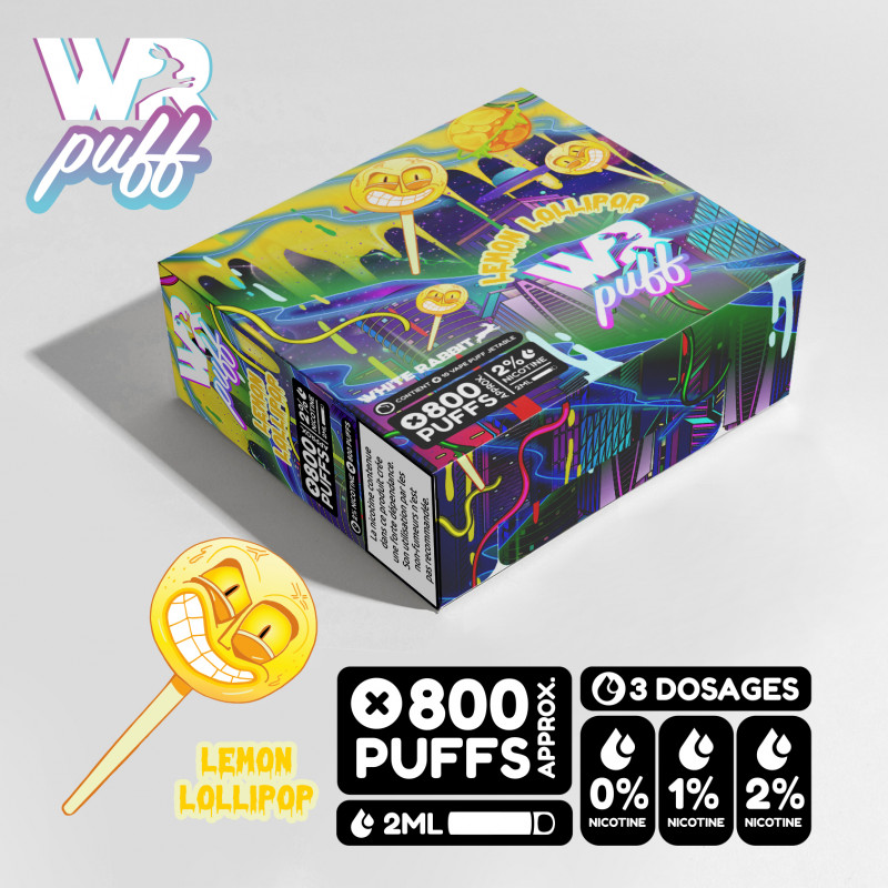 Puff LUMINEUSE 800 Puffs- Lemon Lollipops -Bonbon citron
