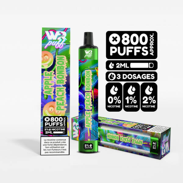 Puff LUMINEUSE 800 Puffs- Apple Peach Bonbon